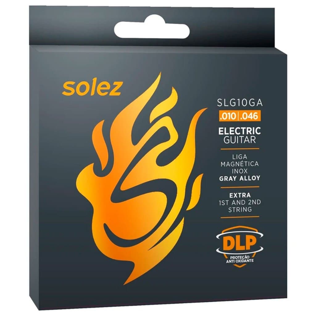 Encordoamento Solez Guitarra 010 SLG10GA Gray Alloy DLP Anti Oxidação + Cordas Extras