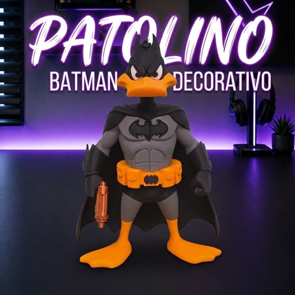 Patolino Batman Decorativo Estátua Geek Colecionável Enfeite Gamer para Quarto, Sala, Escritório e Coleção