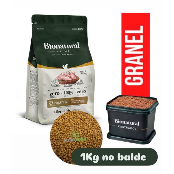 Ração A Granel Special Cat Bionatural Prime Gatos Castrado Sabor Frango 1kg No Balde