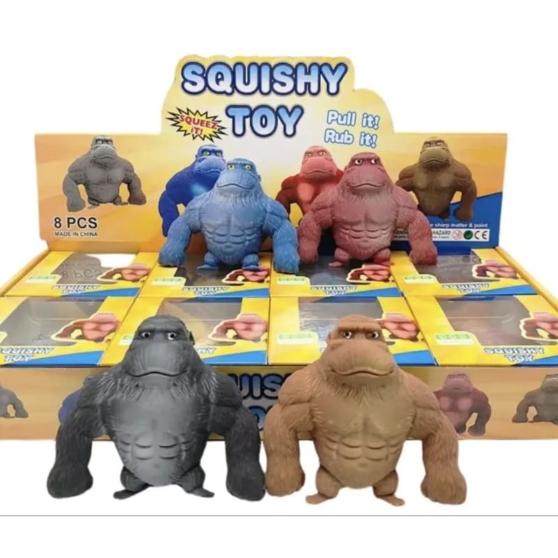 Gorila Squishy Indestrutível de Esticar e Esmagar.