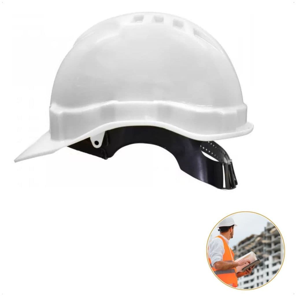 Capacete de Segurança Proteção com Carneira Obra Construção Civil Pedreiro