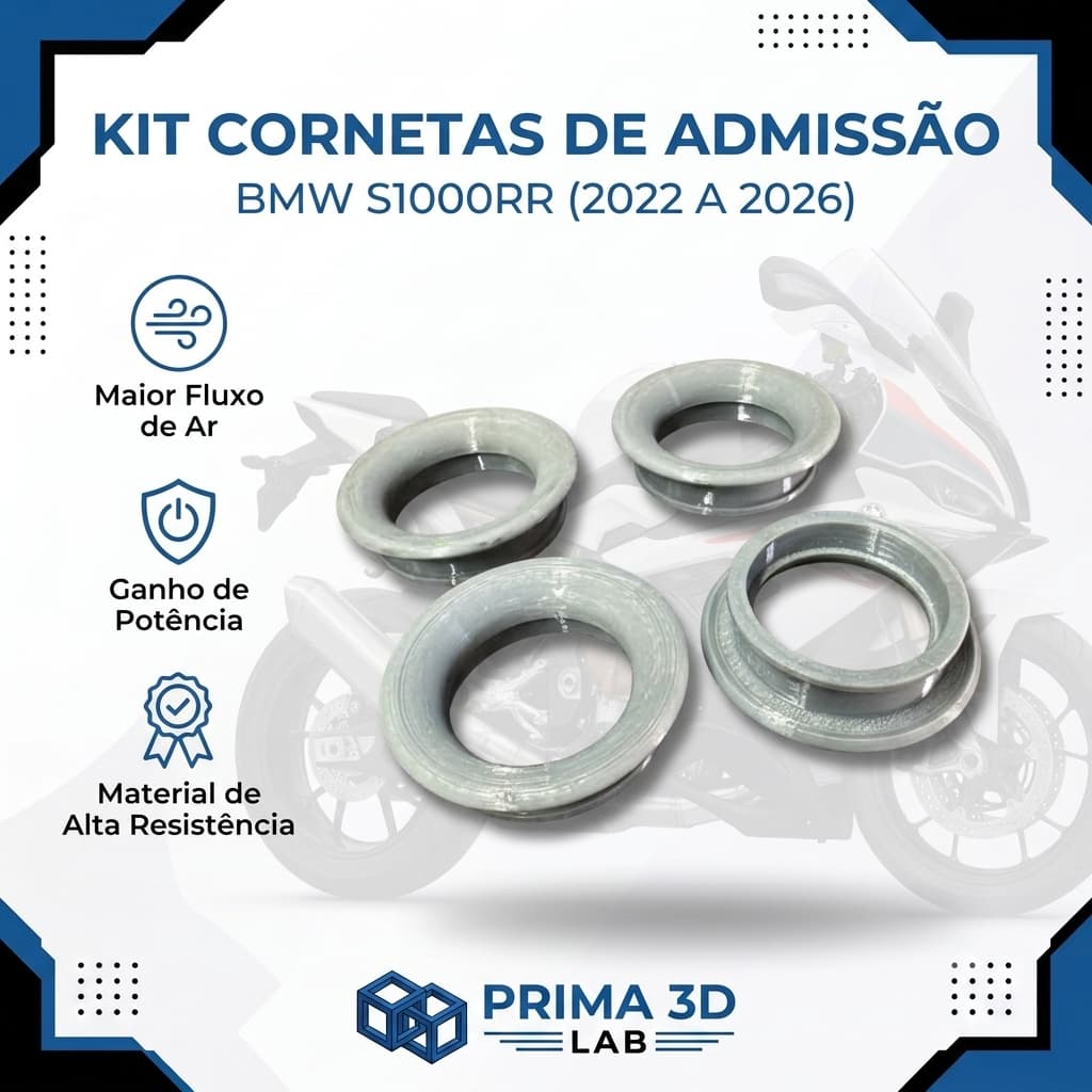 Kit Cornetas Admissão Racing BMW S1000RR K67 - Mais Potência e Fluxo de Ar