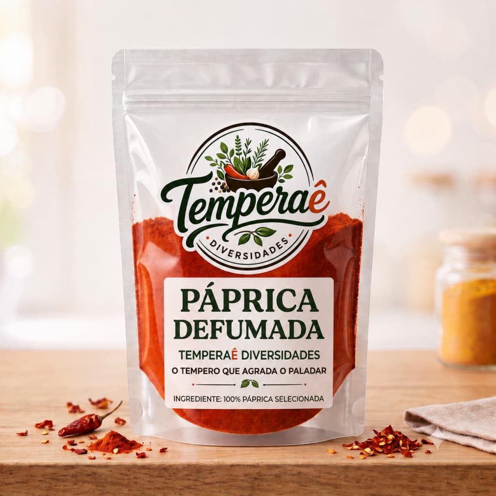 Páprica Defumada Tempero Natural Especiarias Para Comida Sem Conservantes