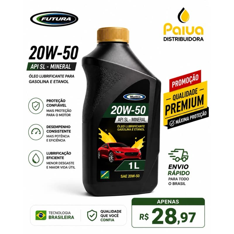 FUTURA/MOLLIX/HEXXLUB 20W50 MINERAL ÓLEO PARA MOTOR