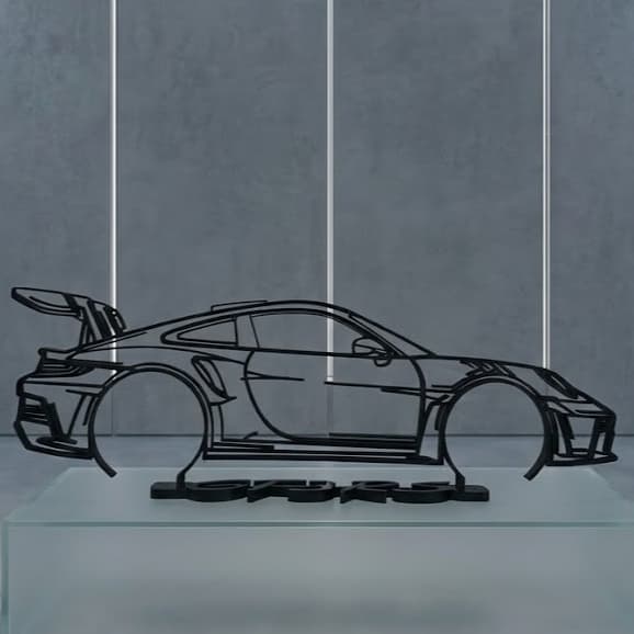 Miniatura Carro Esportivo Decorativa Silhueta para Mesa e Escritório