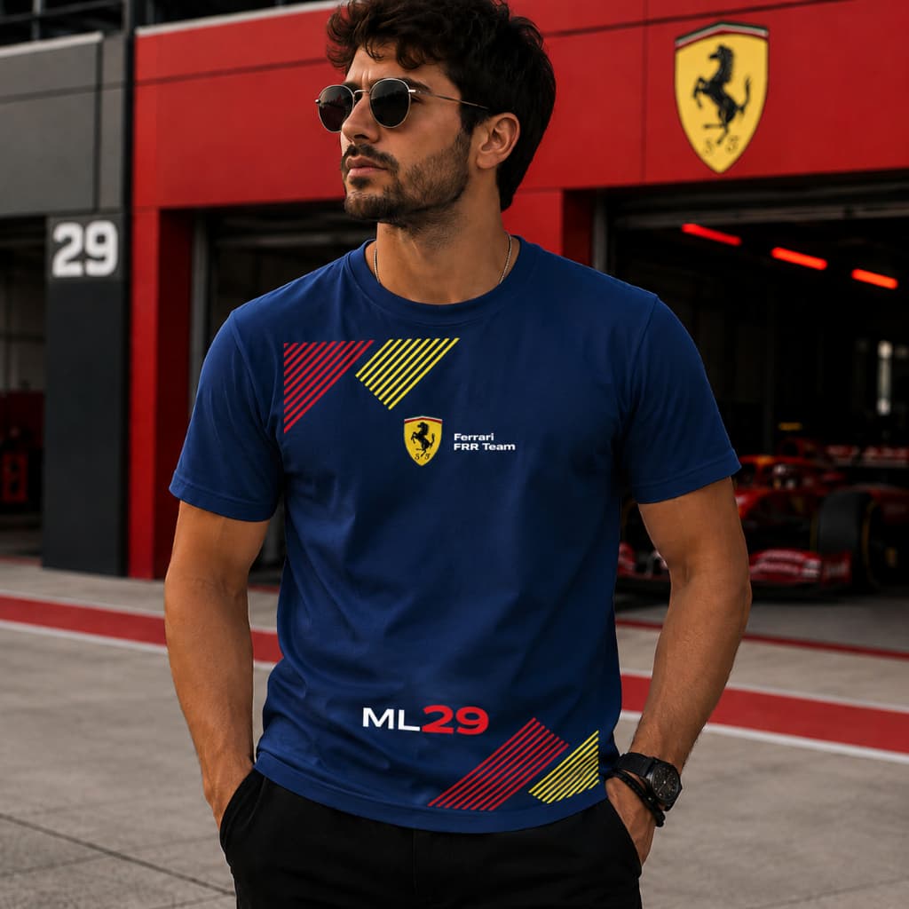 Camiseta Blusa Masculina ML29 Racing Team Camisa Automobilismo Malha Premium Street