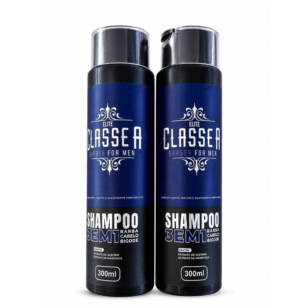 SHAMPOO 3 EM 1 300ML BABRBA CABELO E BIGODE ALTA LIMPEZA 2UNID