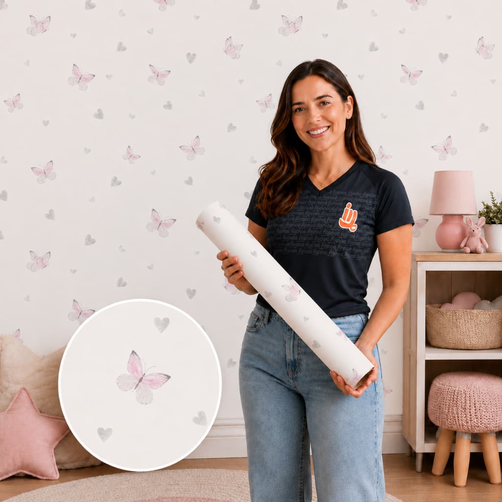 Papel De Parede Teen Borboletas Juvenil Decoração Inove
