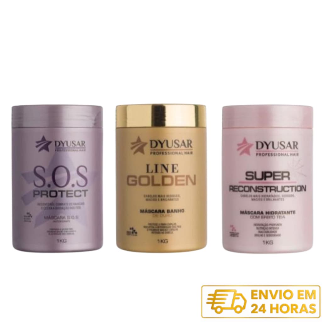 KIT Máscaras para cabelos hidratados profissional DYUSAR 1kg