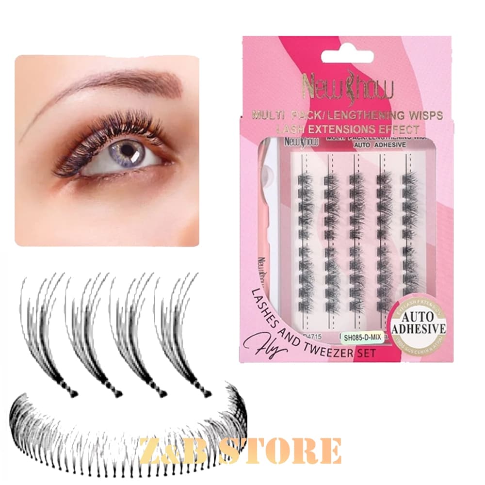 Kit Cílios Postiços Eyelash Extensão + Cola + Pinça para um Olhar Marcante | Tamanhos Variados