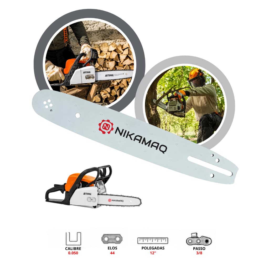 Sabre 12 Polegadas Para Motosserra Stihl MS170 MS180 Com 22 Dentes 1,3mm