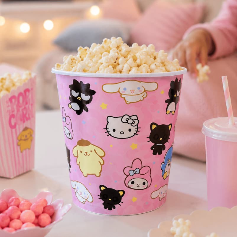 Kit 2 Baldes de Pipoca Kawaii Hello Kitty 3 litros PP Resistente Durável Envio Imediato Direto da Fábrica