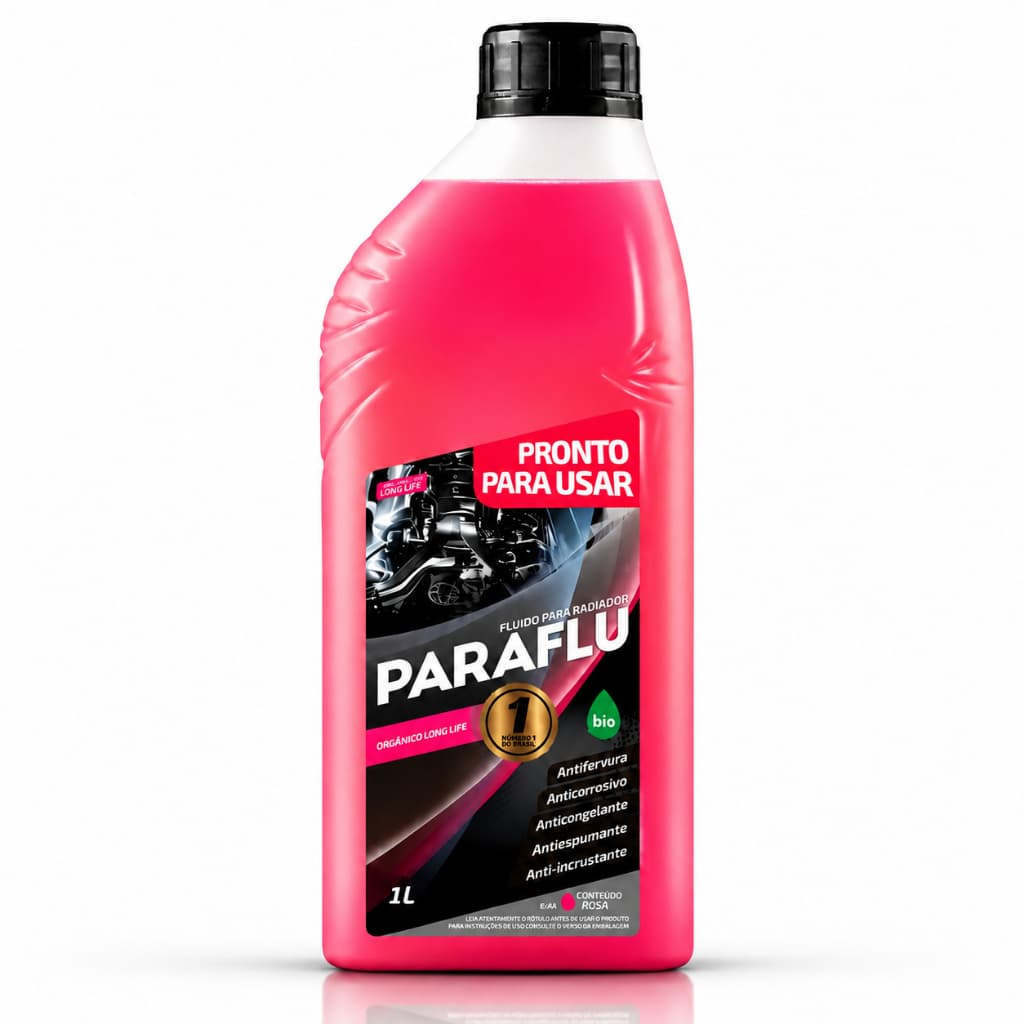 Fluido Para Radiador Paraflu Rosa 1L Pronto Para Uso Orgânico Long Life