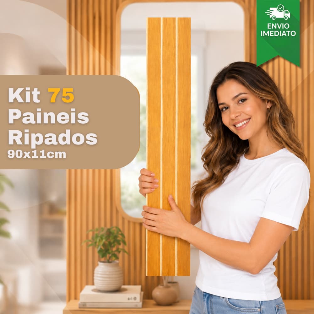 Kit com até 75 Placas Ripadas Autocolantes 90X11 - ENVIO FULL