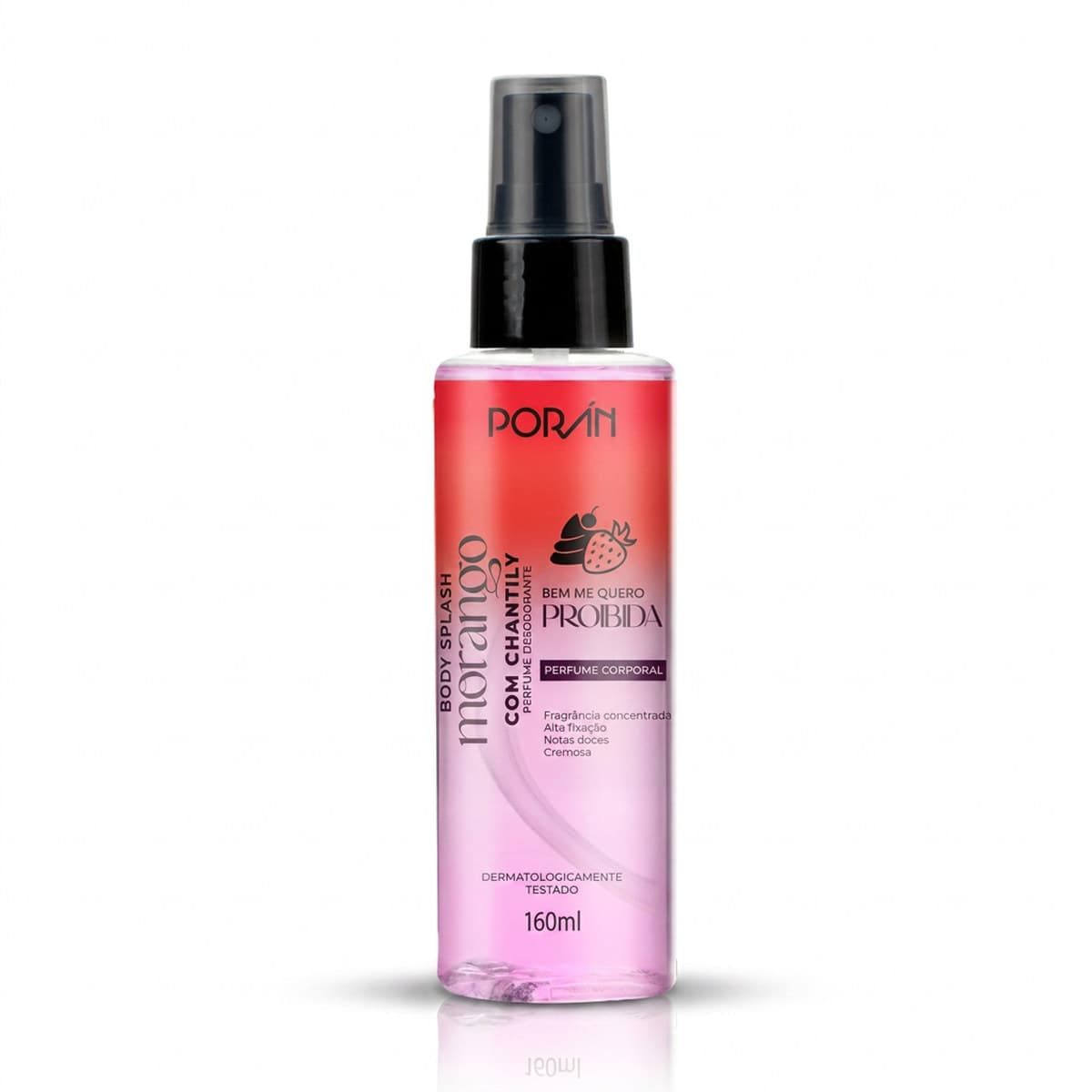 Body Splash Morango com Chantilly Poran Fragrância Marcante