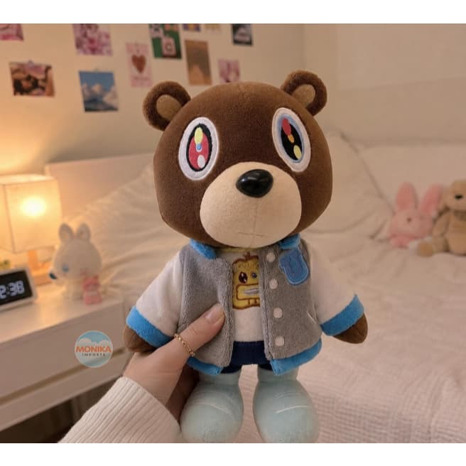 Pelúcia Teddy Urso Fofo Kanye West Graduation Fofo Macio Presente Infantil Decorativo 25cm