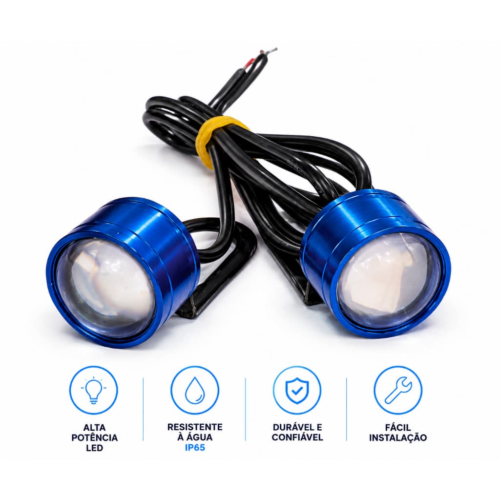Farol De Milha Mini Strong Modelo Led Universal Moto Carro Par