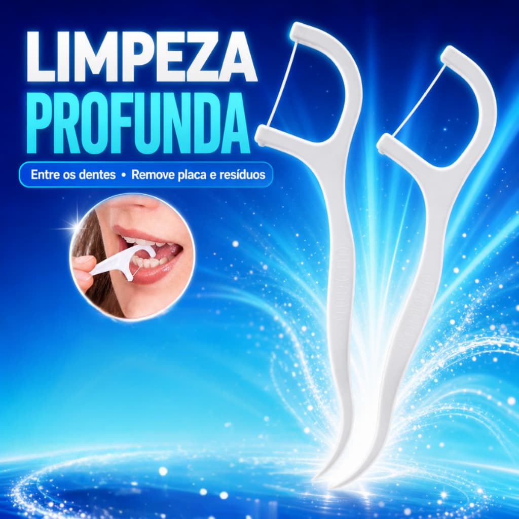 Kit Fio Dental Portatil Arco Criança Adultos Ultra Fina Limpeza Profunda e Sem Enroscar 50, 100, 150, 200
