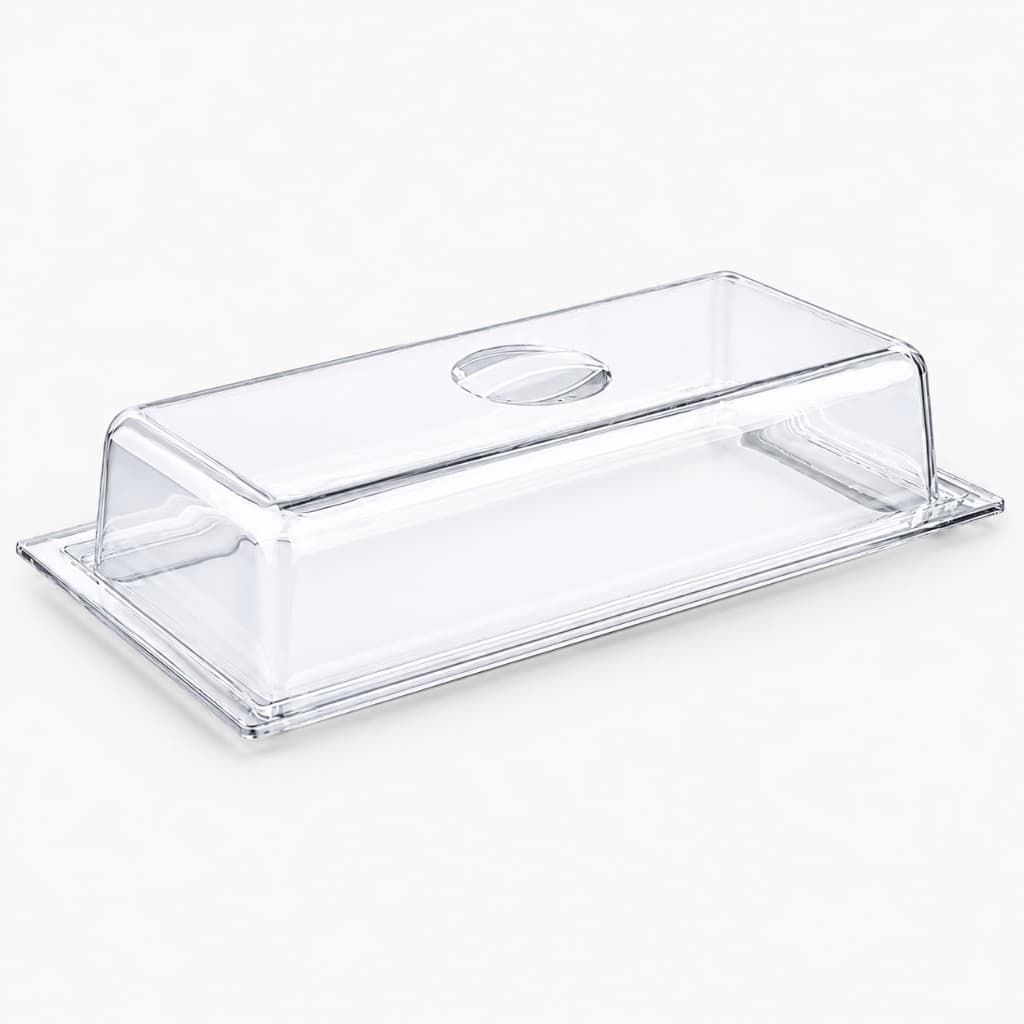 Porta Pão Retangular Pequeno com Tampa Transparente Caixa para Pães Frios Bolos e Doces Organizador de Cozinha Higienico