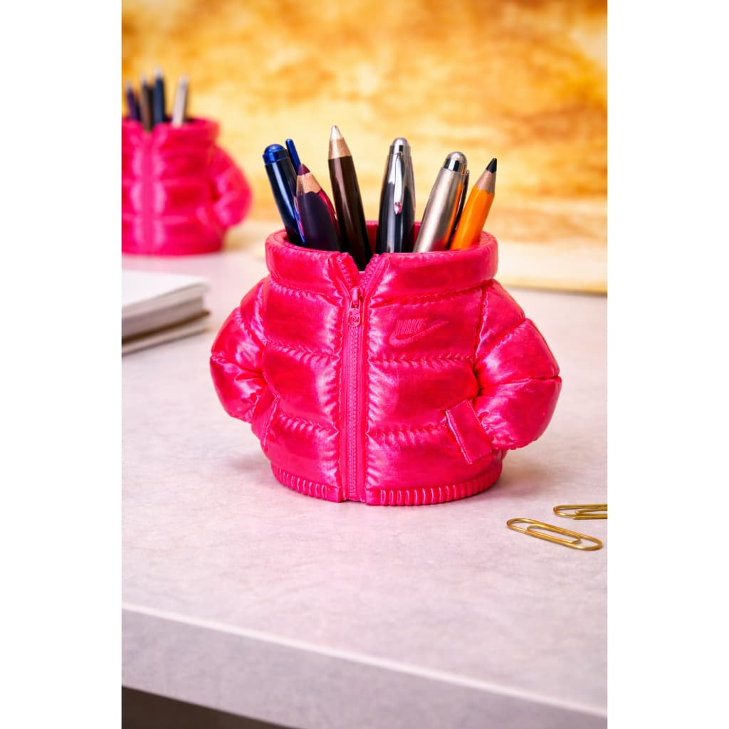 Porta Treco Caneta Lapis Pincel Maquiagem Escritório Mesa Rosa