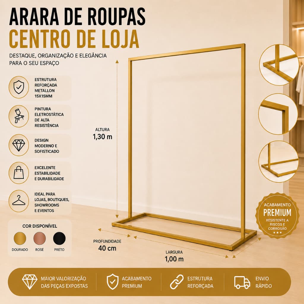 Arara Ilha Centro de Loja para Roupas Desmontável Expositor Comercial Moderno Fácil Montagem