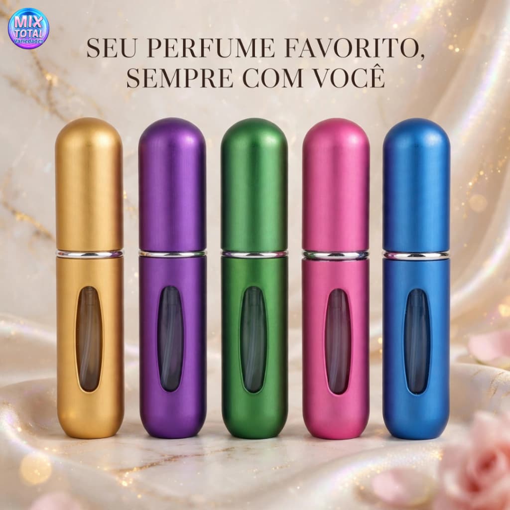 Kit Porta Perfume 5ml e 20ml Frasco de Perfume Portátil Spray Recarregável