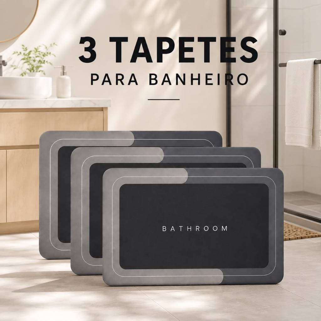 Tapetes para Banheiro Absorvente Antiderrapante Secagem Rápida Macio Durável