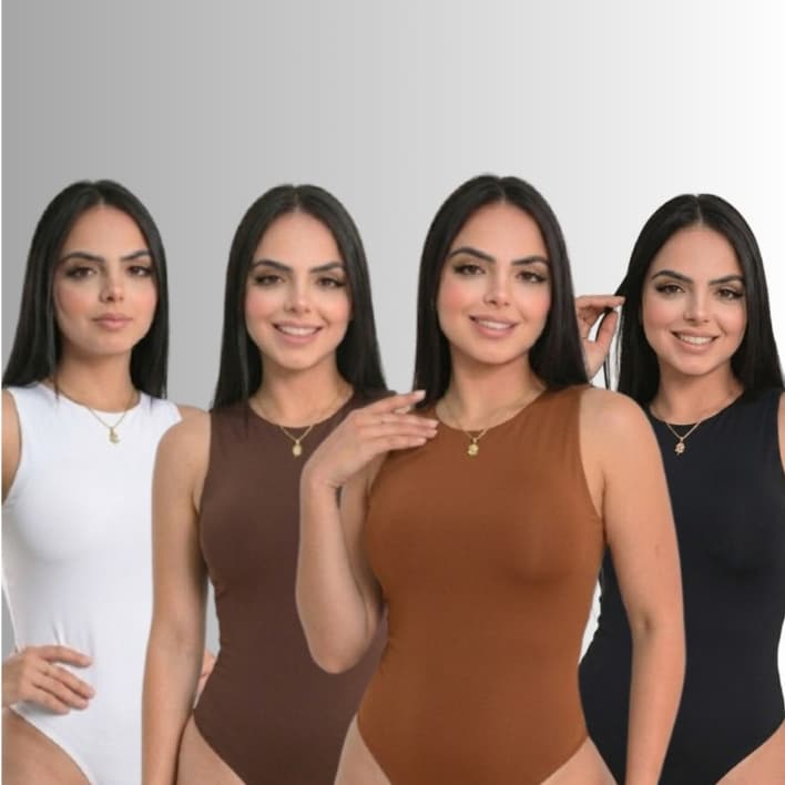 Kit 3 Bodys Regatas Femininas Sem Bojo Forrado Suplex Premium
