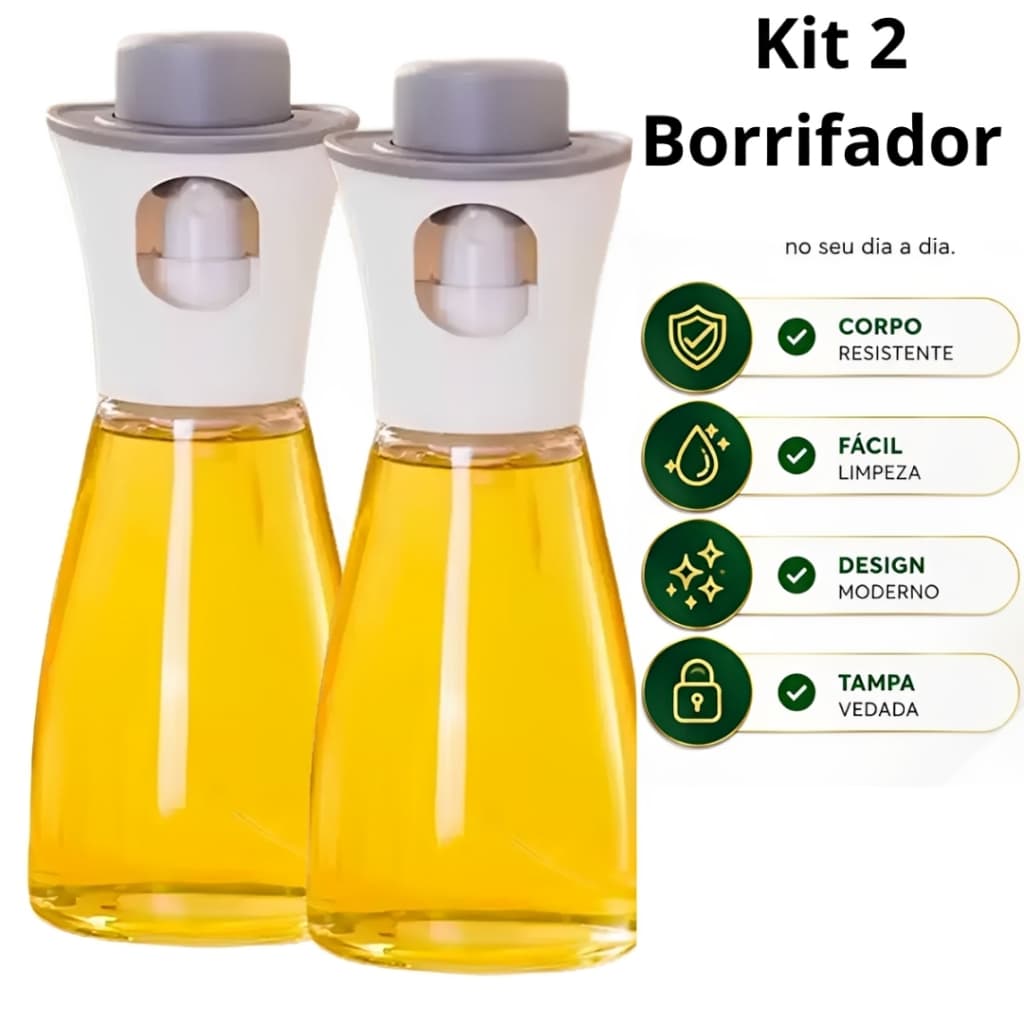 Borrifador Spray de Azeite e Vinagre 170ml Kit 2/1 Unidades Galheteiro