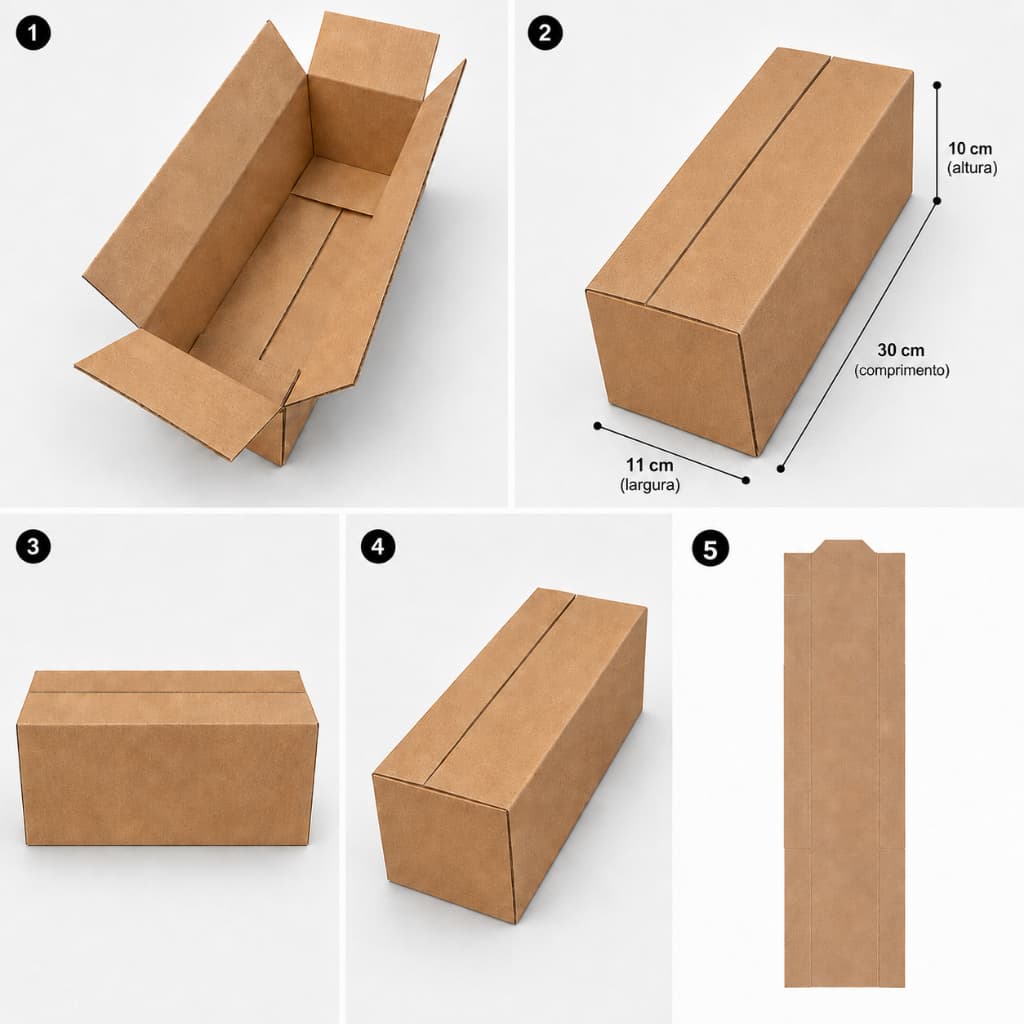 Kit 25 Caixas Papelão 30x11x10 Micro ondulado onda B P/ Envios