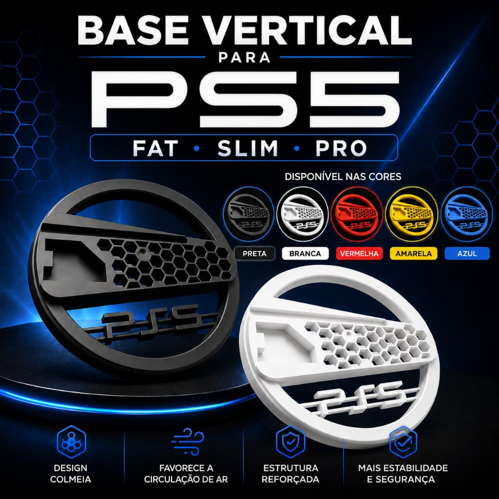 Suporte para Ps5 Playstation 5 Base Vertical Slim Fat Pro