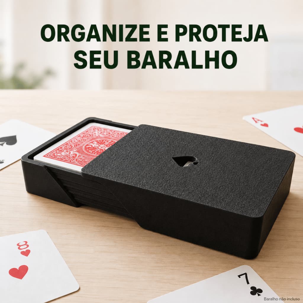Caixa Organizadora para Baralho e Cartas Estojo Porta-Baralho para Jogos de Mesa: