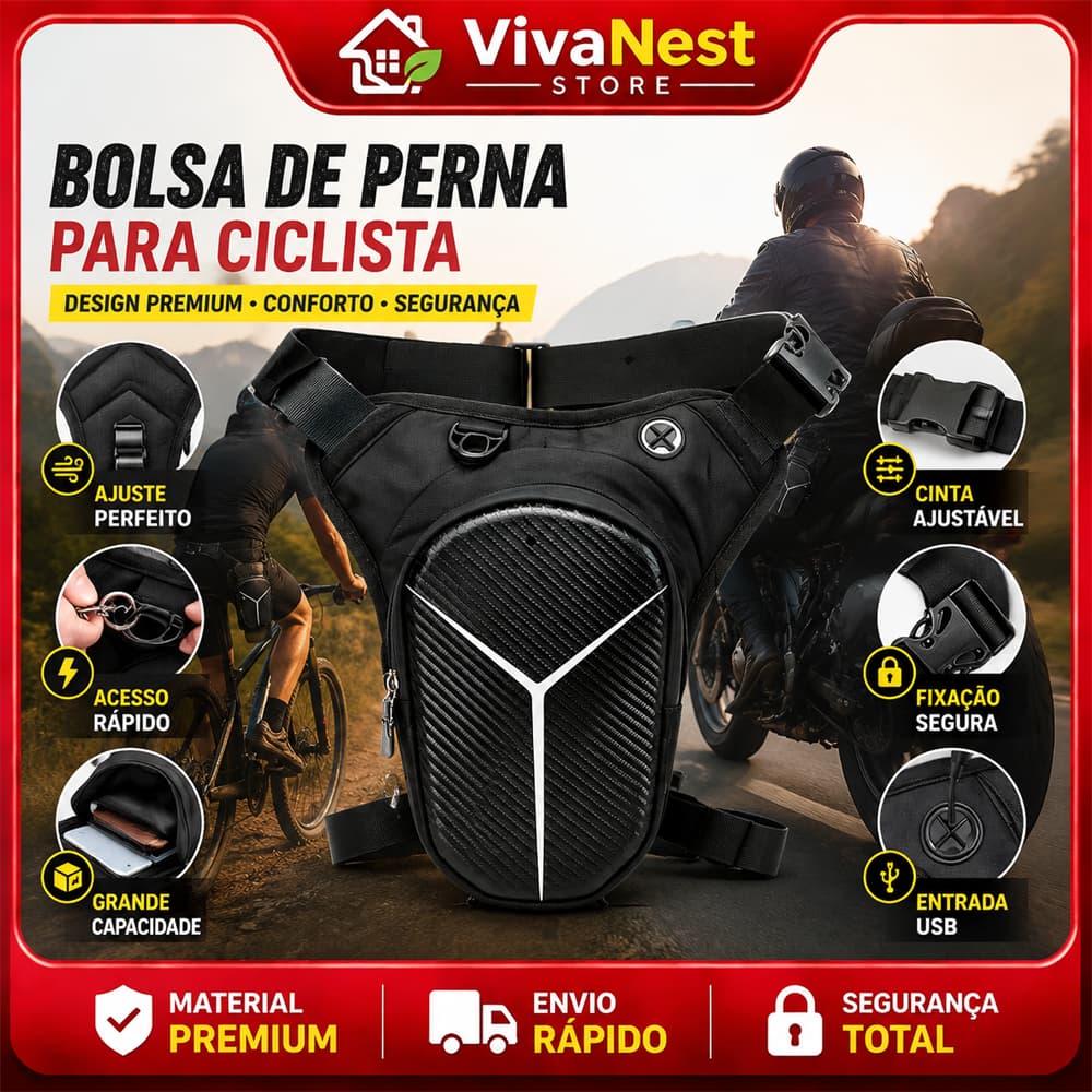 Bolsa Lateral Para Perna De Motocicleta-EVA Hard Shell Bolsa Compacta para Motociclista