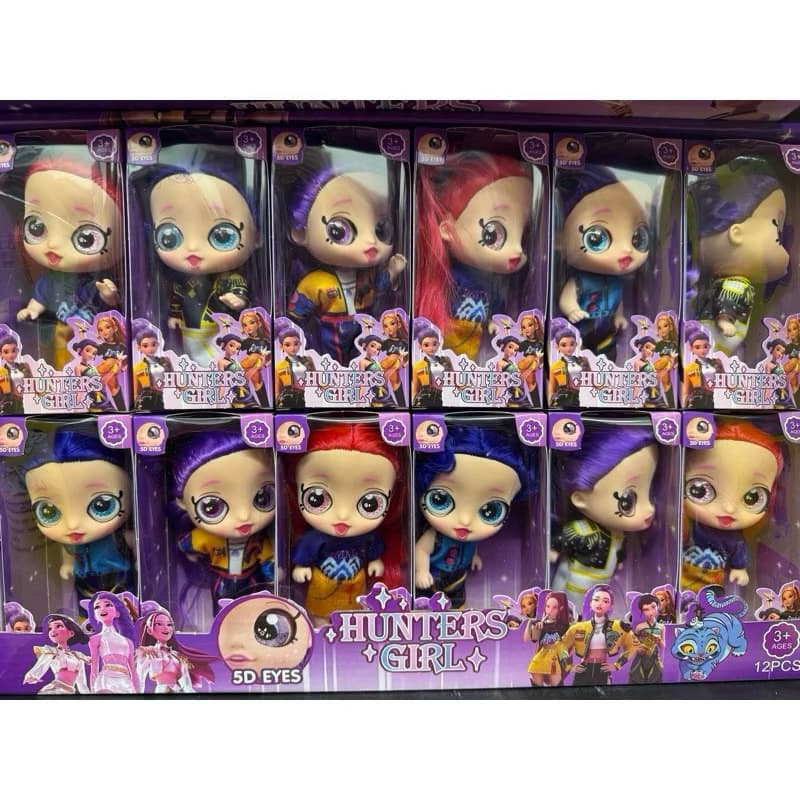 Bonecas K-POP Rumi Zoe e Mira com Olhos Acrílicos Brinquedo 14CM Infantil Presente Cor da roupa aleatória