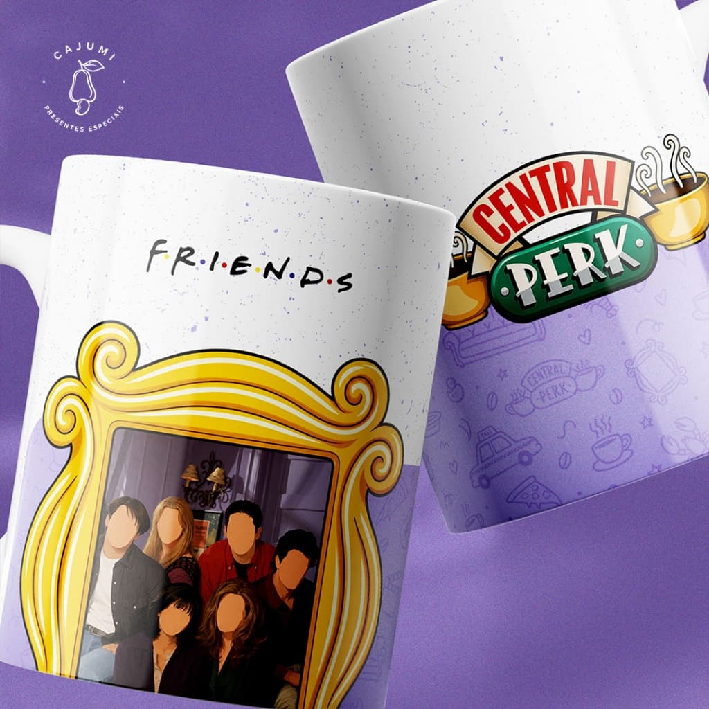 Caneca Friends Central Perk | Presente Criativo Fã da Série Design Exclusivo