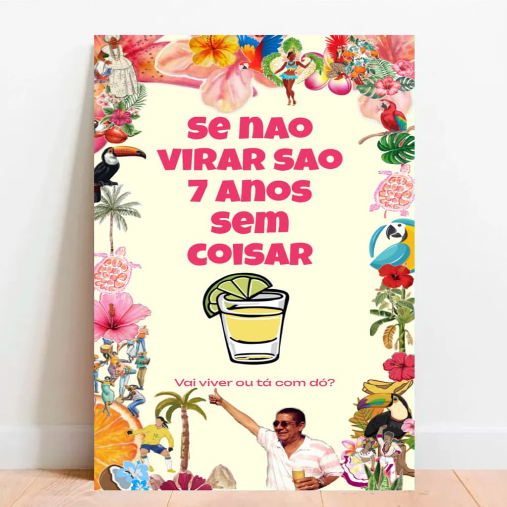 Placa Decorativa 7 Anos sem Coisar Aniversário Bebida Bar Cerveja Decoração de Parede Boteco