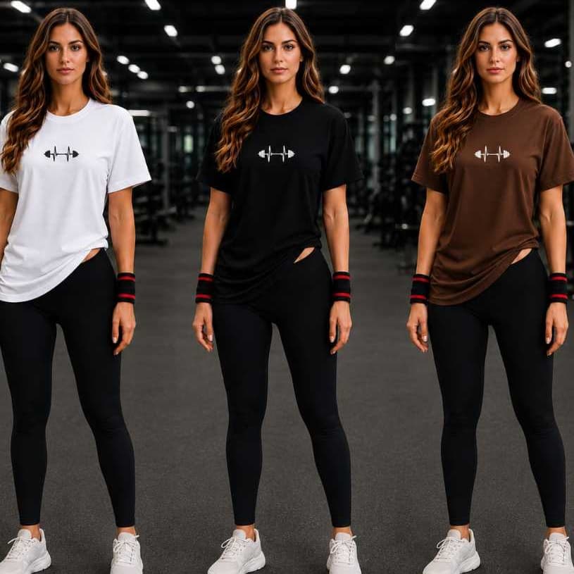 Kit 2 3 e 4 Camisetas Femininas Academia 100% Algodão. Fresquinha Blusa Feminina para Treino Lumix
