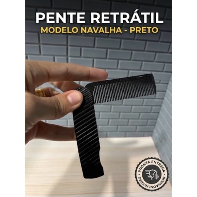 Pente De Bolso Dobrável Estilo Navalha Para Barba Cabelo Portátil Compacto Resistente⁠