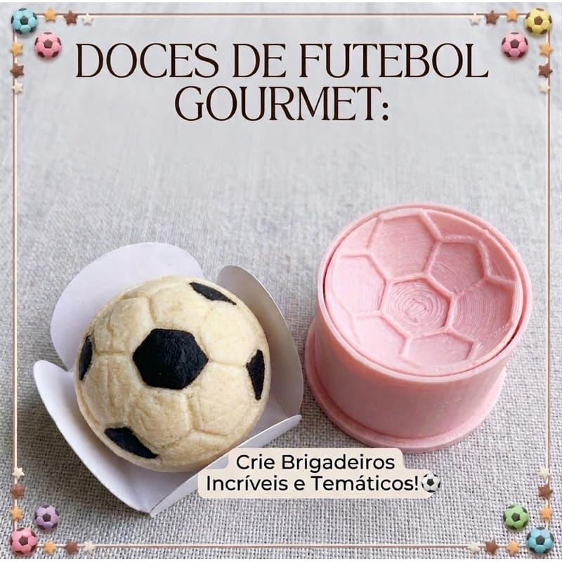 BOLA FUTEBOL- ESPORTES Ejetores e Modelador De Docinhos brigadeiros pasta americana Doces, Massa, Biscoitos