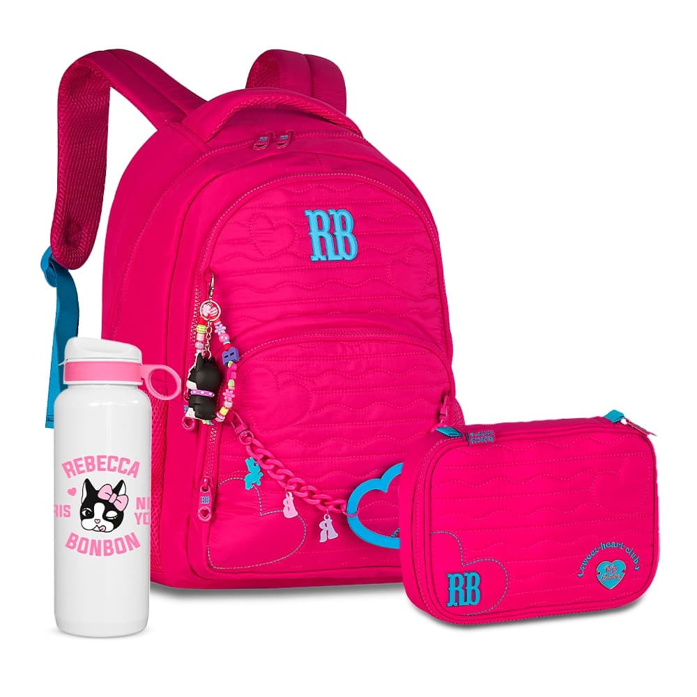 Kit Mochila Costas Estojo Box Oficial Lancamento Rebecca Bonbon Meninas Adolescente Escolar