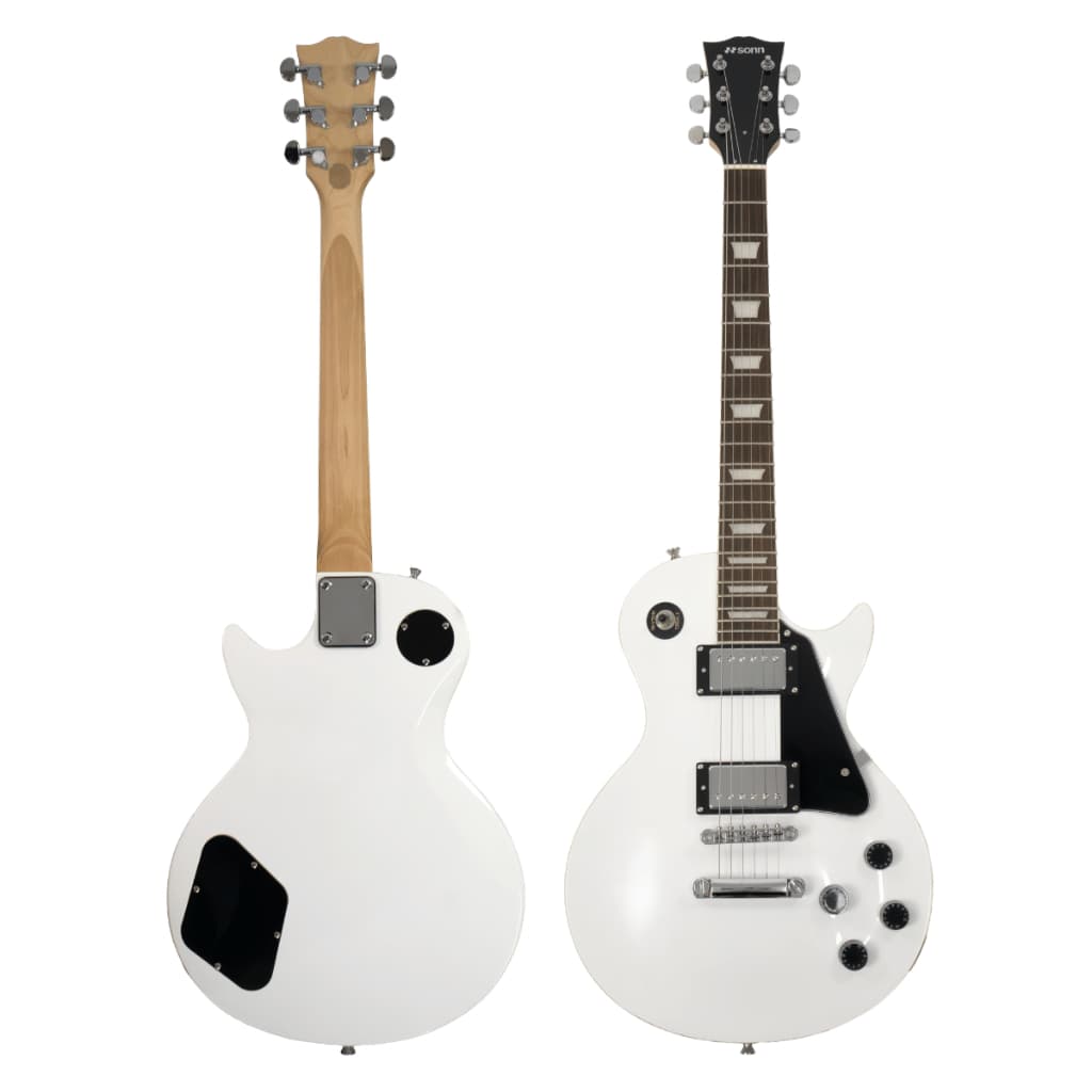 Guitarra Elétrica SONN Les Paul SLP-B230 Branca 6 Cordas, 2 Humbuckers, Ponte Fixa, Tarraxas Blindadas + Cabo P10