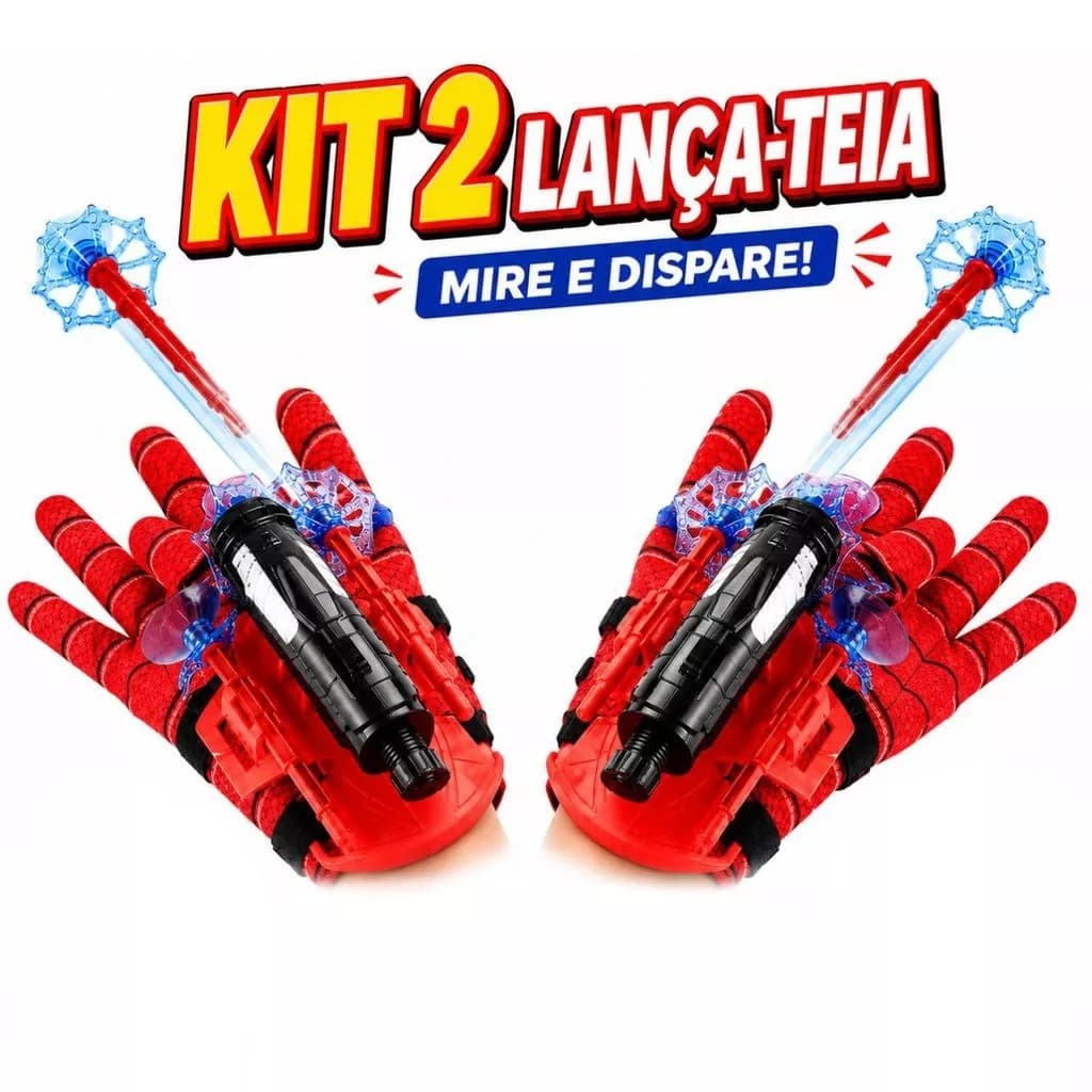 Luva Lançador de Teia Homem Aranha Cordinha Brinquedo Diversão Infantil Lança Dardos com Ventosa
