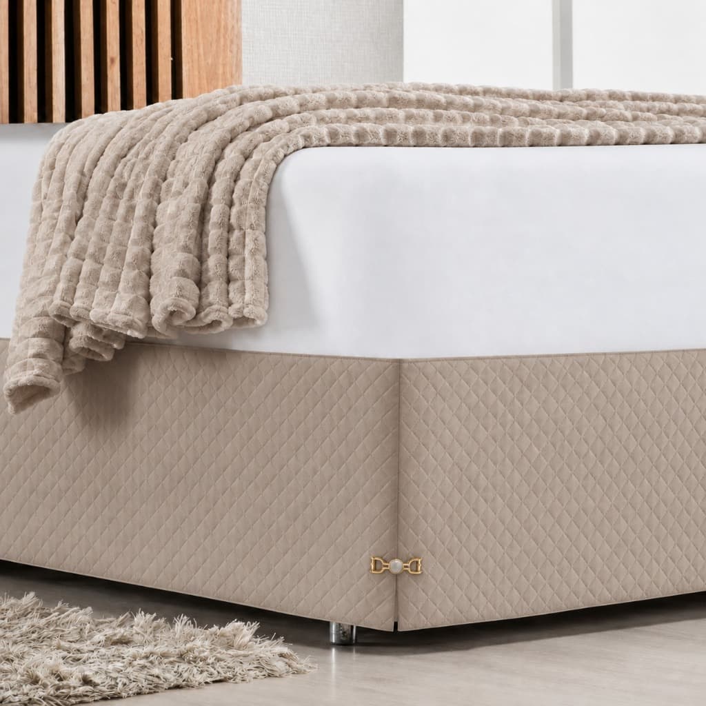 Saia Protetora para cama Box Casal Padrão | Matelada Ultrassônico | Pingente e Pedra Sofisticado