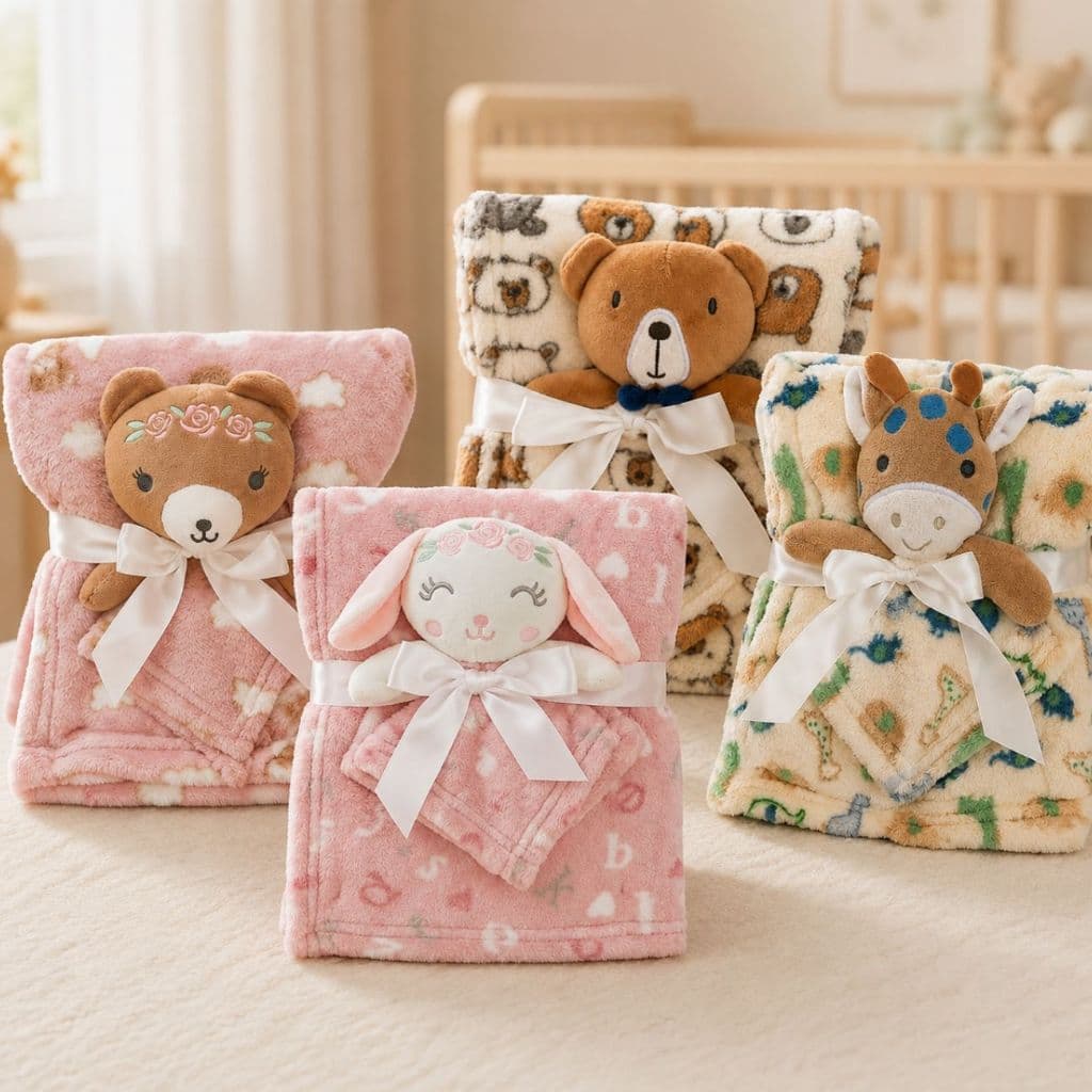 Kit naninha + manta bebê infantil menino menina baby macia soft presente maternidade