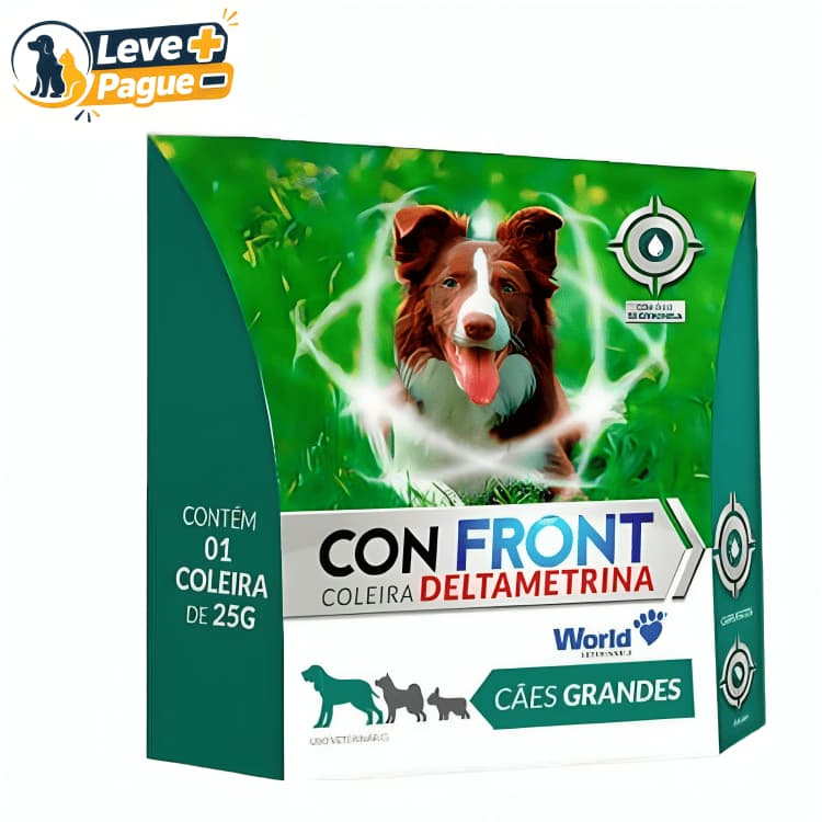 Coleira ConFront 65cm World Antipulgas e Carrapatos para Cães Grandes