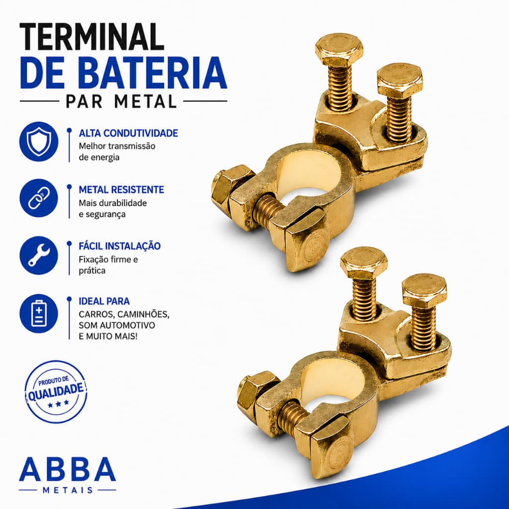 Terminal De Bateria Para Veículos Universal Modelo Sapão 1 Par,