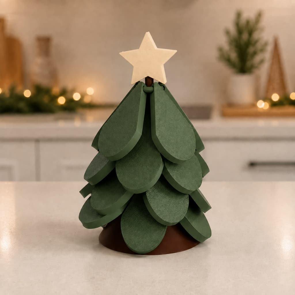 Árvore de Natal Decorativa 2 em 1 | Decoração Natalina + 4 Porta copos