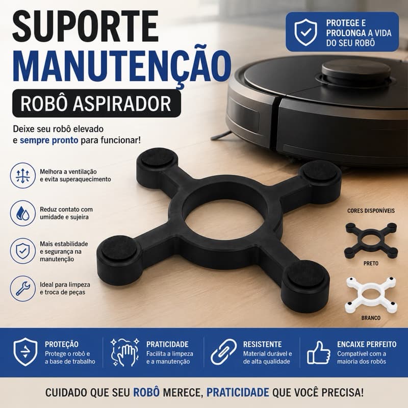 Suporte Manutenção Robô Aspirador Xiaomi Roborock Protege Sensor LiDAR