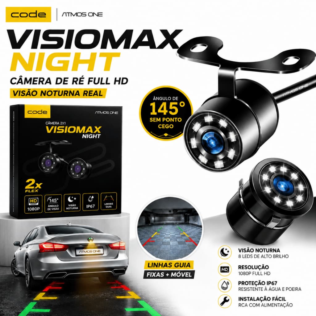 Câmera De Ré Automotiva HD Visão Noturna 8 LEDs A Prova D'água Borboleta Universal Para Carro