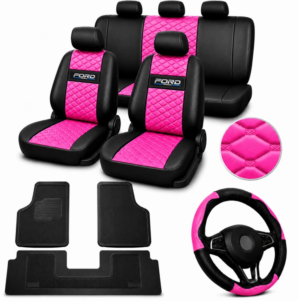 Capa de Banco De Carro Couro Ford Ka Focus Escort Ecosport Fiesta tapete de carro + capa de volante
